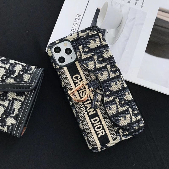 Luxury Monogram Flap Wallet iPhone Case