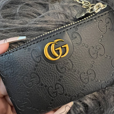 Elegant GG-Inspired Coin Pouches with Keychain