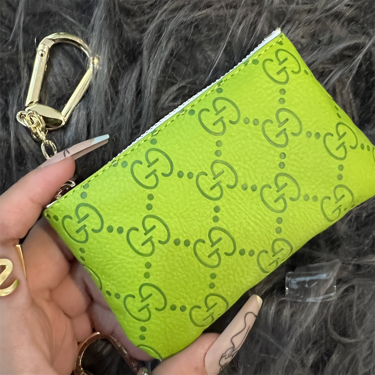 Elegant GG-Inspired Coin Pouches with Keychain