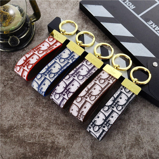 Elegant Inspired Keychain Strap with Gold Accent