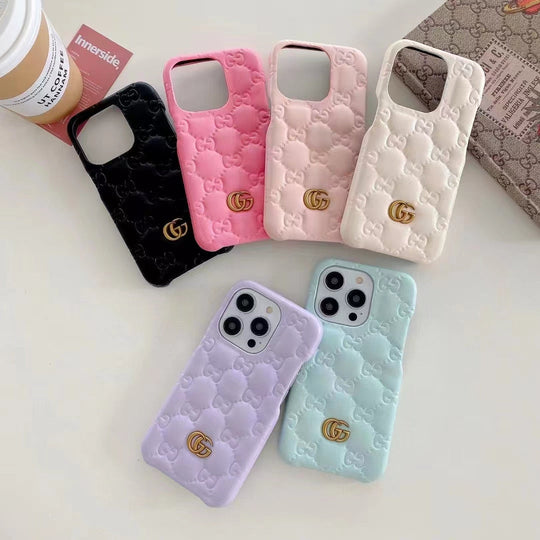 Luxury Gucci Phone Case with Embossed Design