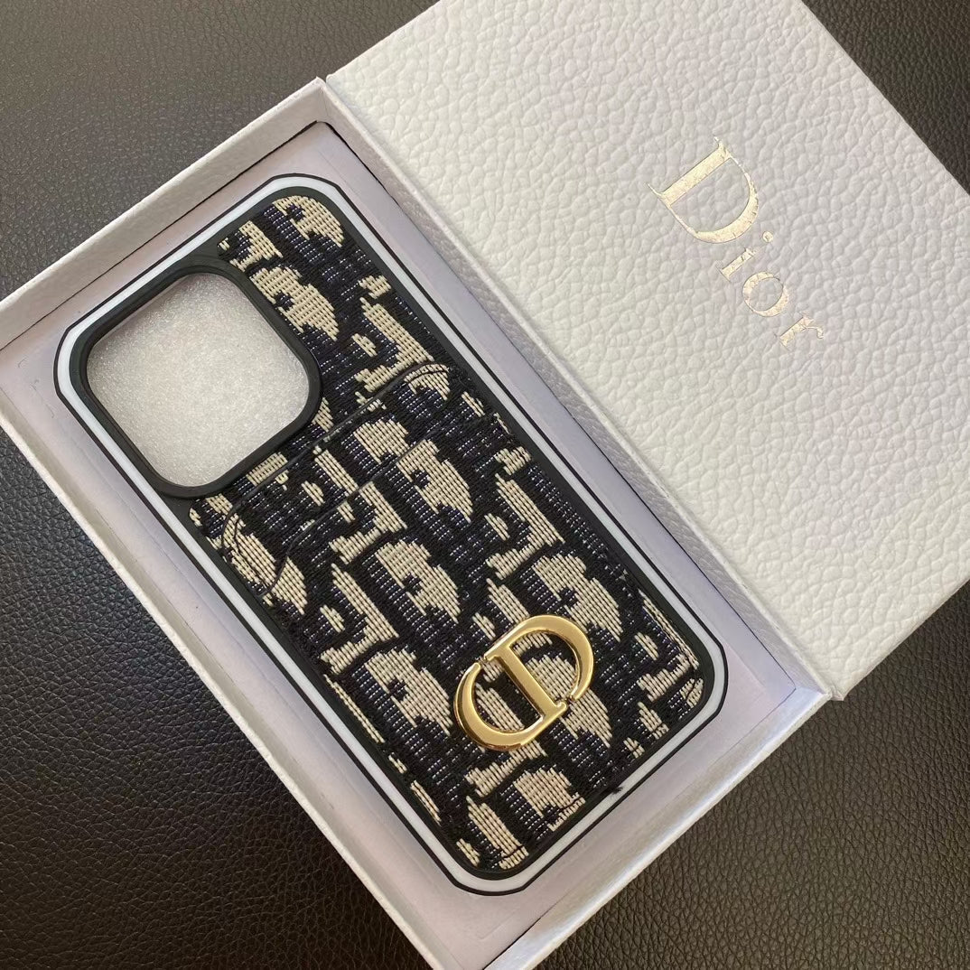 Stylish Lady Dior iPhone Case featuring card holder – Adds a touch of luxury to your iPhone