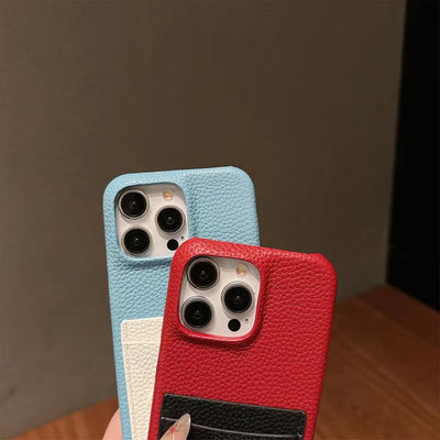 Luxury iPhone case with integrated card pocket