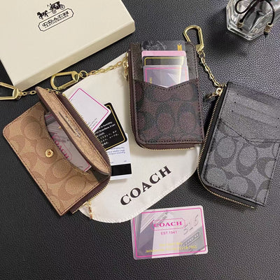 COACH Timeless Classic Card Holder Wallet fitting effortlessly in a handbag