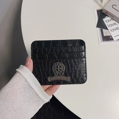 Open Chrome Hearts Classic Slim Card Holder Wallet with cards inside