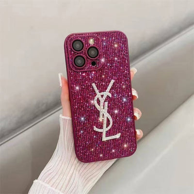 Designer YSL Shiny Crystal iPhone Case