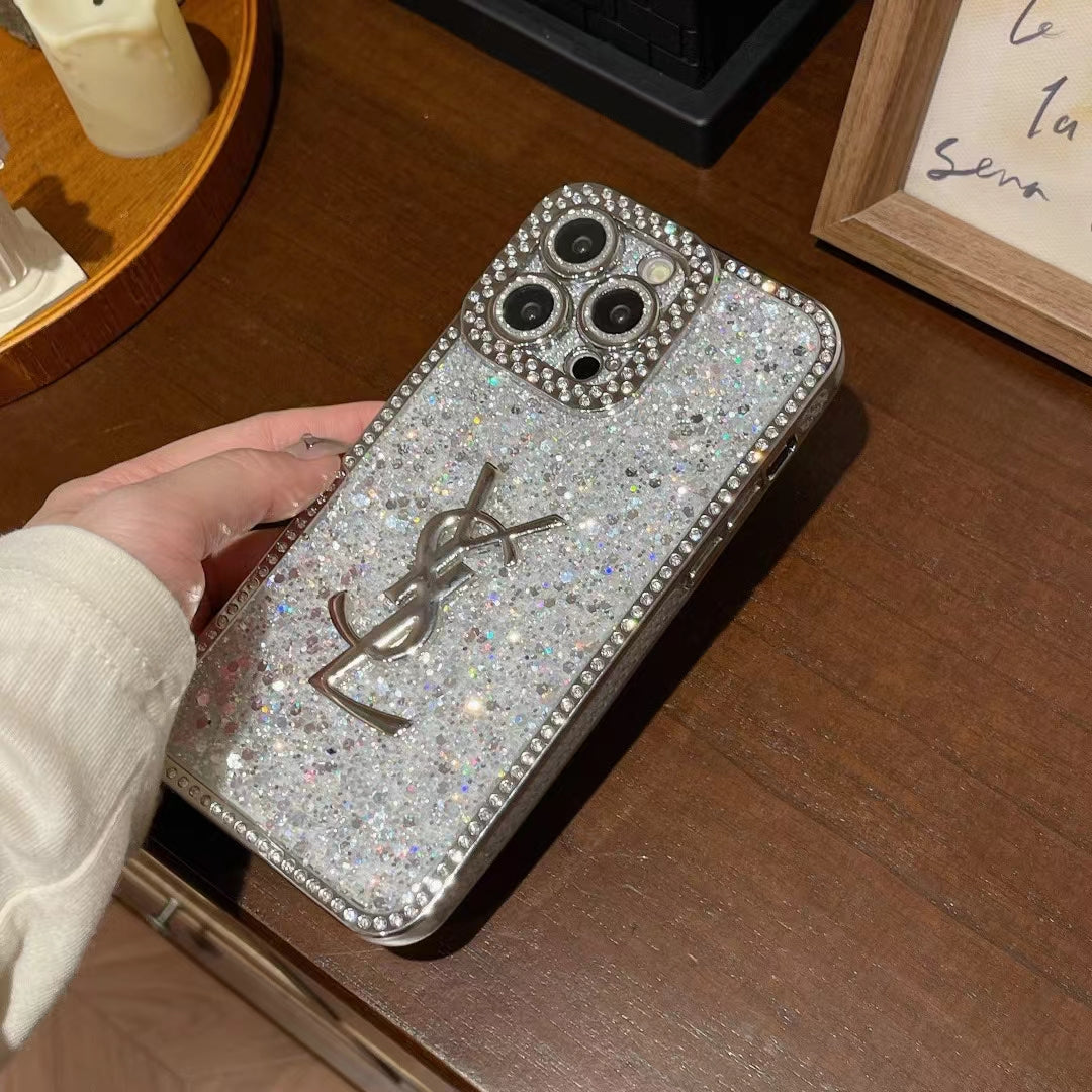 Premium YSL Crystal iPhone Case for fashion-forward individuals