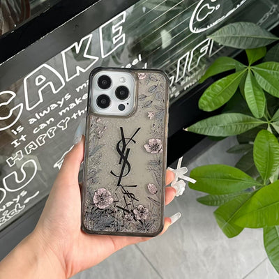 Fashionable YSL iPhone accessory with floral pattern