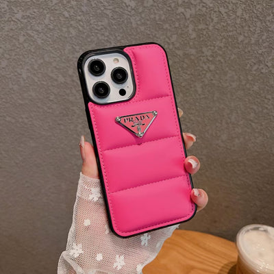 Pink Prada Puffer iPhone Case - Elegance and Protection