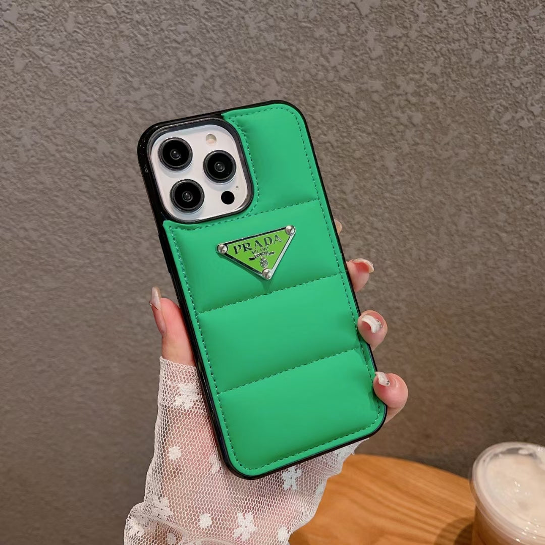 Green Prada Puffer iPhone Cover - Fashionable Design