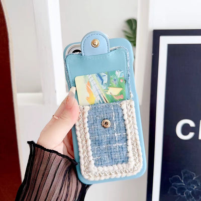 High-quality Chanel iPhone case with functional fabric card pocket