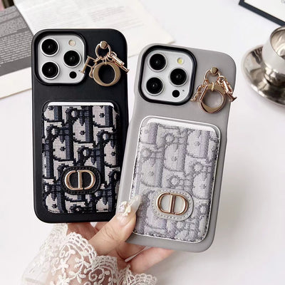 Stylish Dior iPhone case with integrated card slot