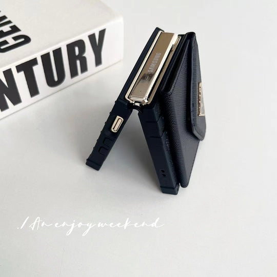 Luxury Designer-Inspired Z Flip Phone Case with Card Holder