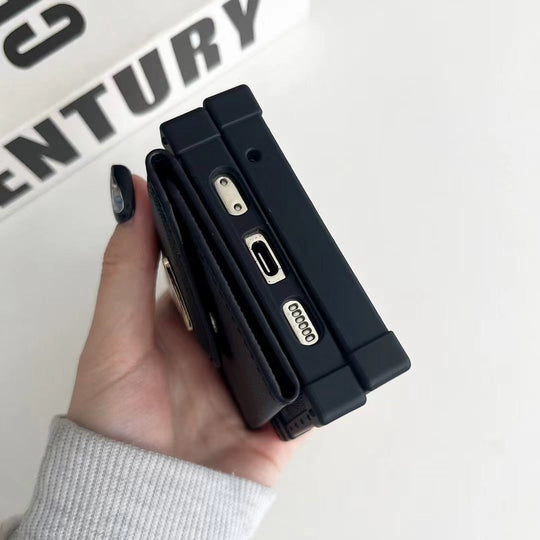 Luxury Designer-Inspired Z Flip Phone Case with Card Holder