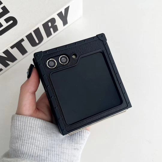 Luxury Designer-Inspired Z Flip Phone Case with Card Holder