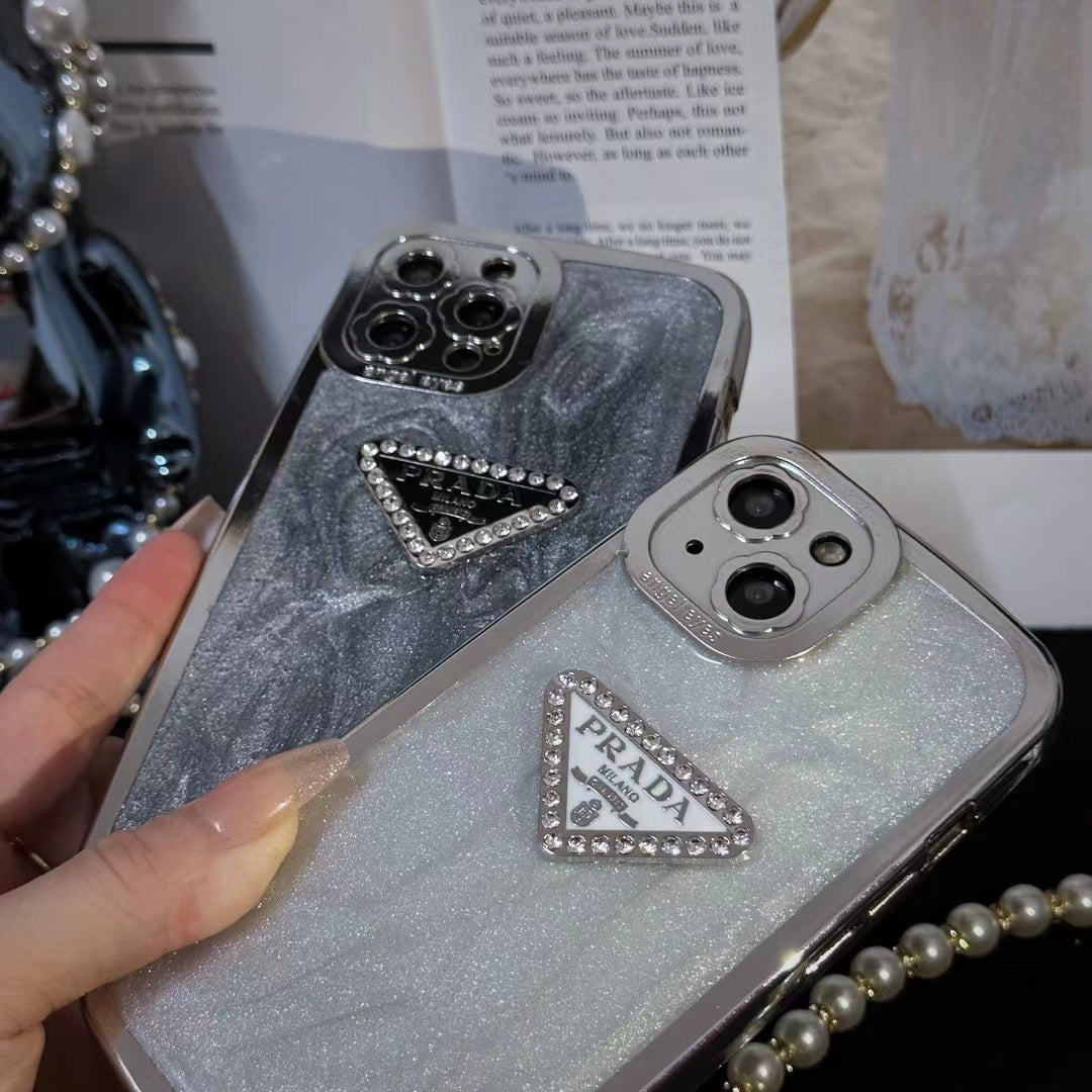 Luxury PR-Inspired Glitter iPhone Case with Crystal Accents