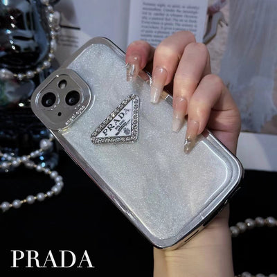 Luxury PR-Inspired Glitter iPhone Case with Crystal Accents