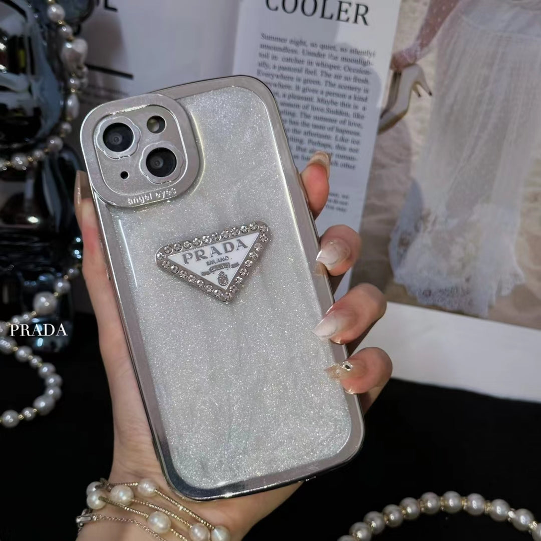 Luxury PR-Inspired Glitter iPhone Case with Crystal Accents