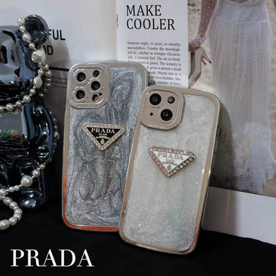 Luxury PR-Inspired Glitter iPhone Case with Crystal Accents