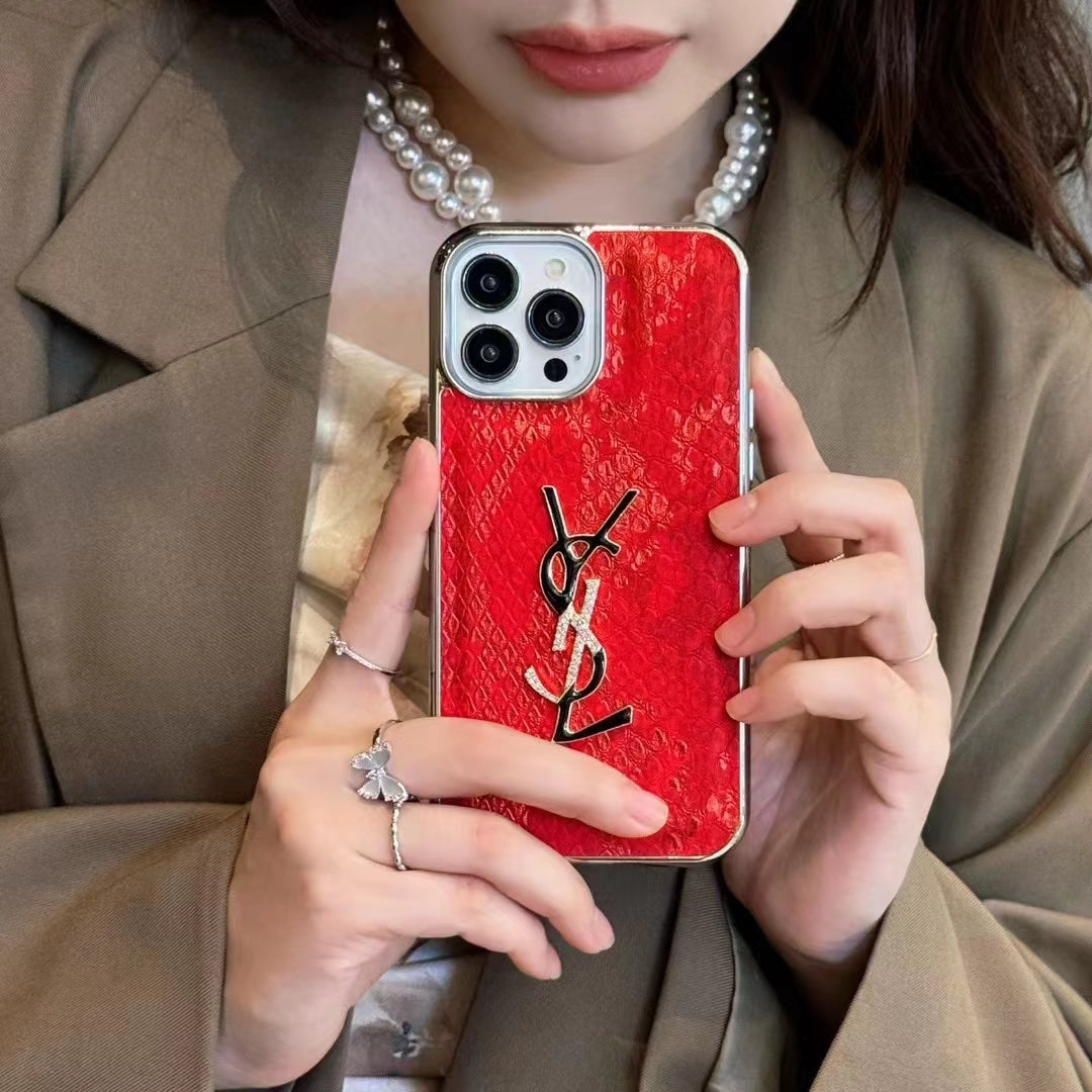 Luxury YL-Inspired Snakeskin iPhone Case Collection