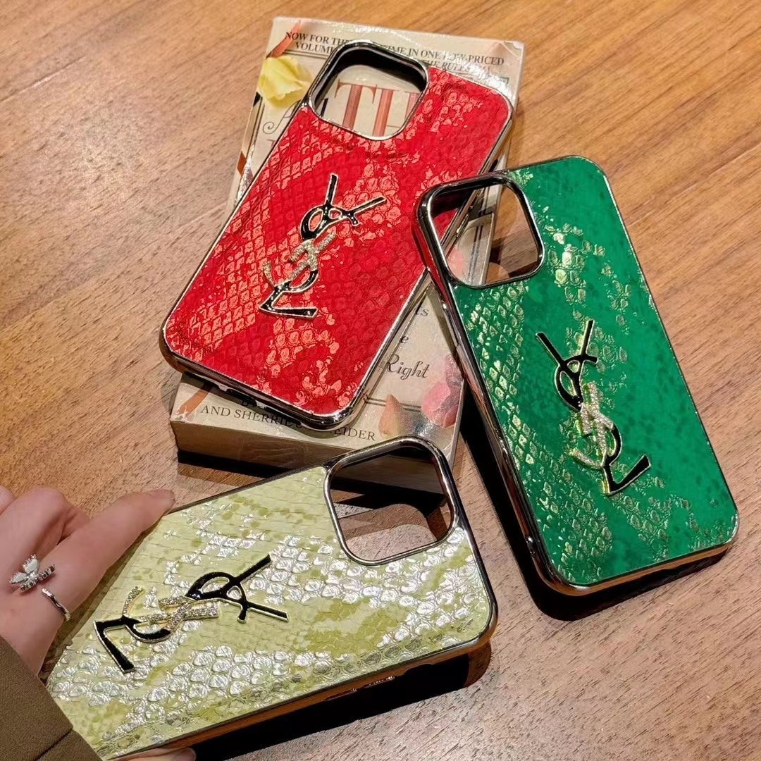 Luxury YL-Inspired Snakeskin iPhone Case Collection