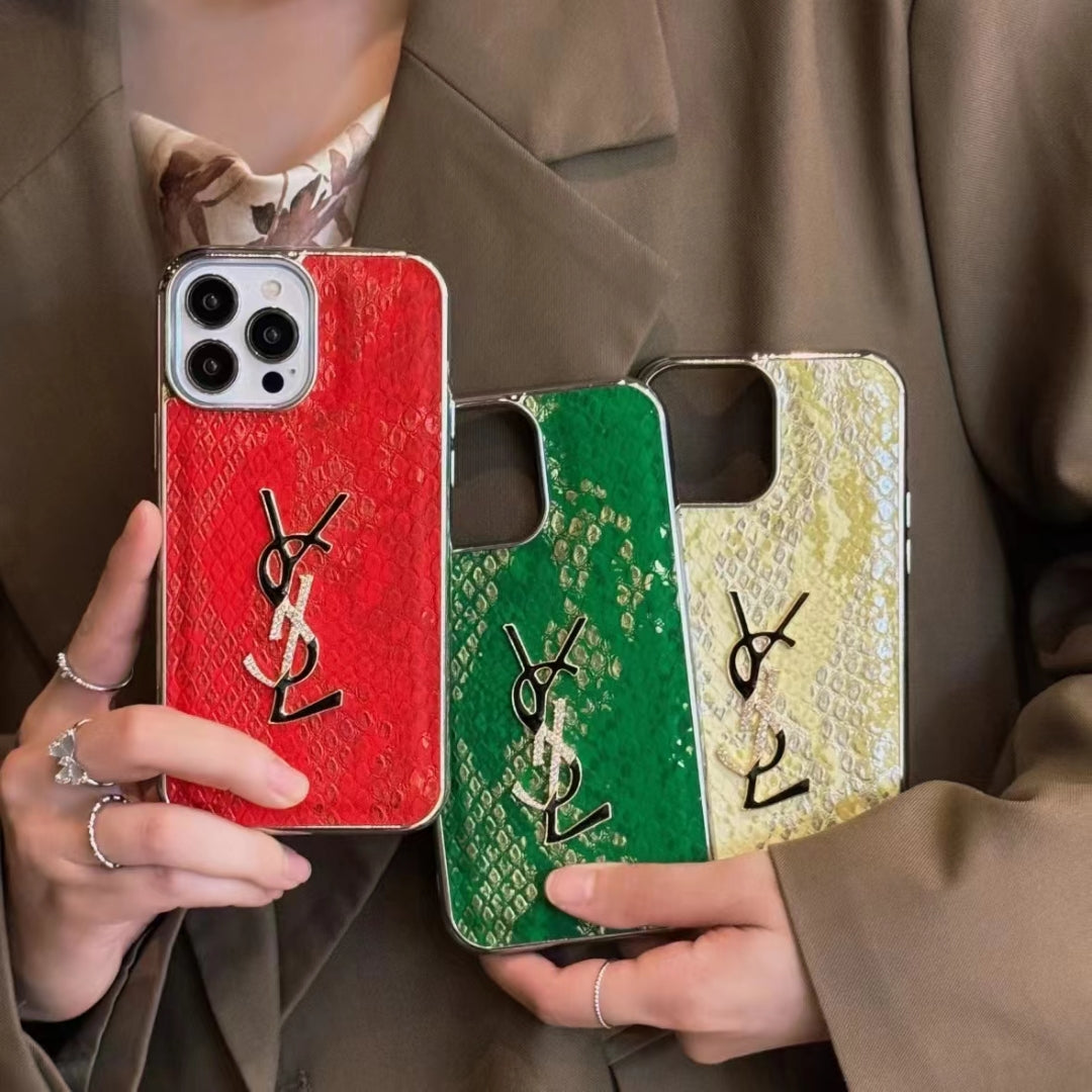 Luxury YL-Inspired Snakeskin iPhone Case Collection