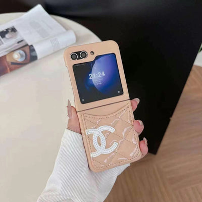 Elegant Chanel phone case designed for Samsung Galaxy Z Flip 3, 4, 5, and 6