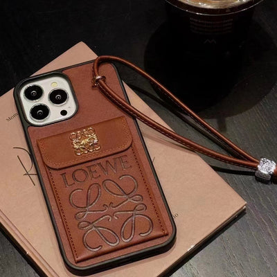 Luxury Loewe iPhone Case displaying card holder and refined design