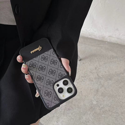 Guess iPhone Case with Luxury Design placed on a stylish surface, emphasizing its premium look