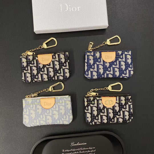 Chic Monogram Mini Pouches with Keychain Clips
