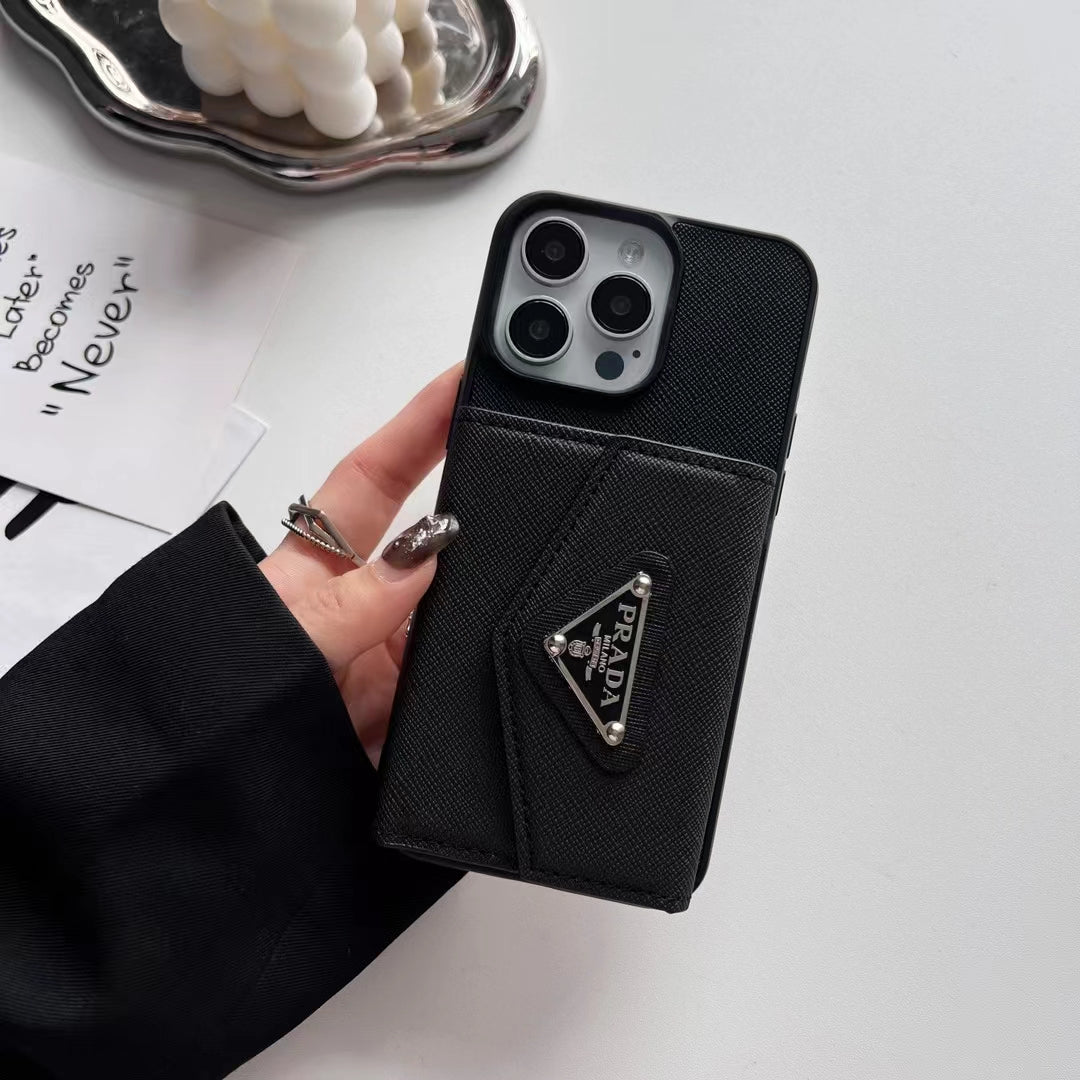 Elegant PR iPhone Case with Card Holder – Luxury Chic Design