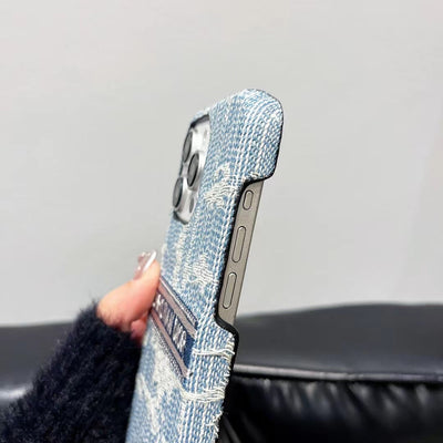 CD-Inspired Denim iPhone Case – Elegant and Durable