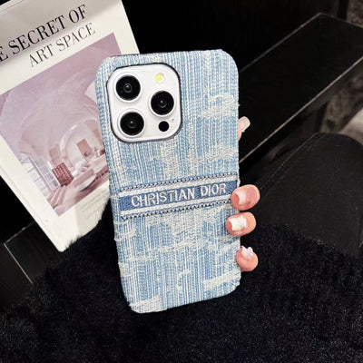 CD-Inspired Denim iPhone Case – Elegant and Durable