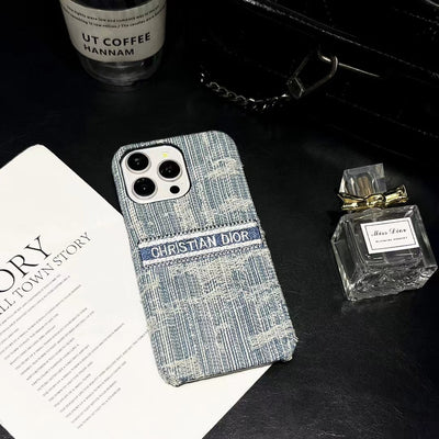 CD-Inspired Denim iPhone Case – Elegant and Durable