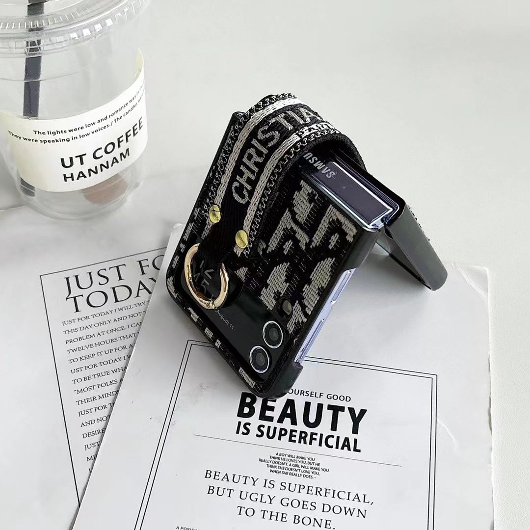 Inspired Design Luxury Z Flip Case with Strap