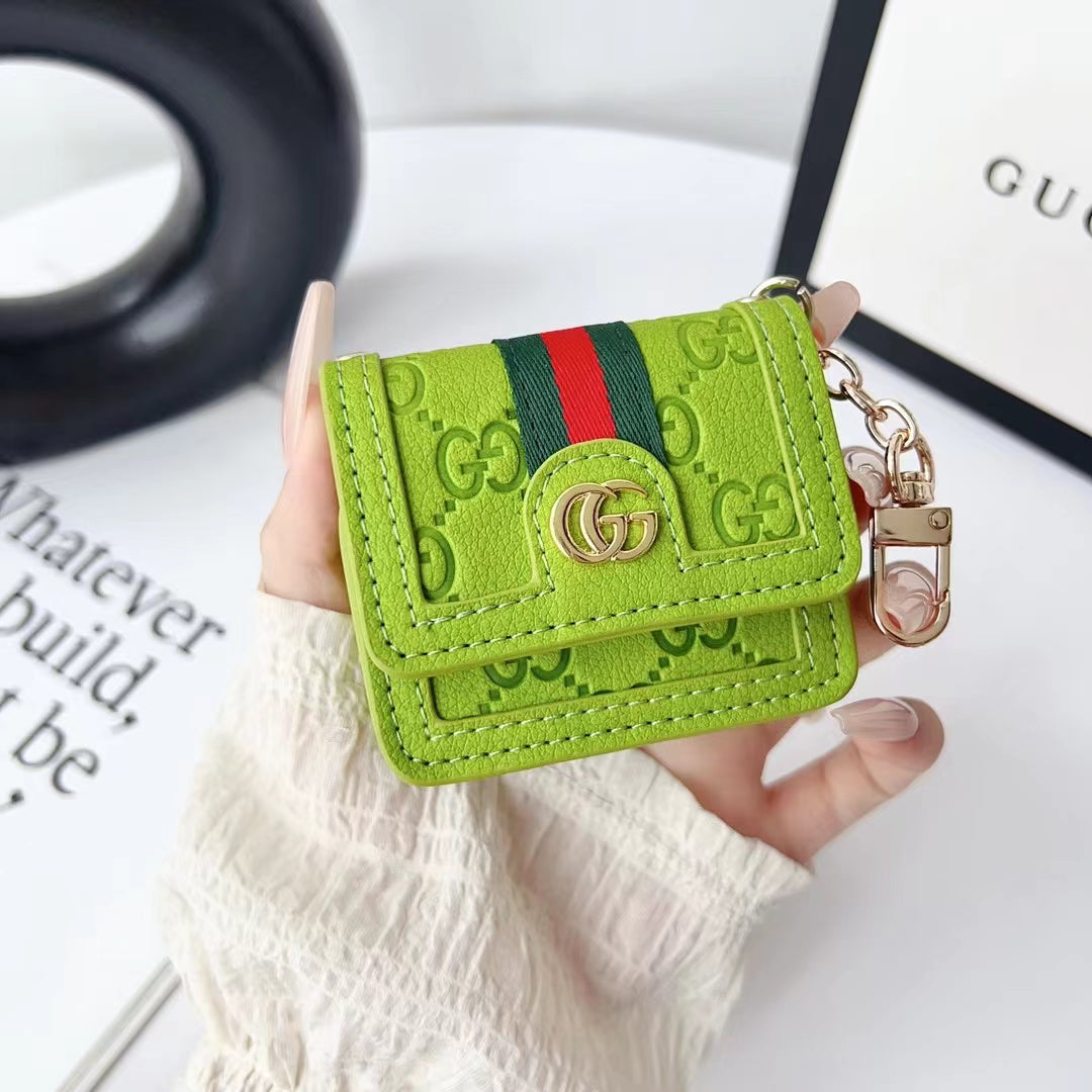 Luxury Monogram AirPods Case with Keychain Clip