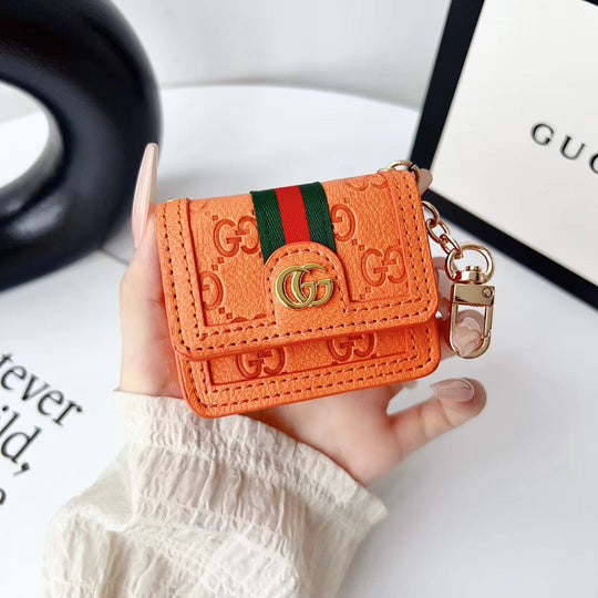 Luxury Monogram AirPods Case with Keychain Clip