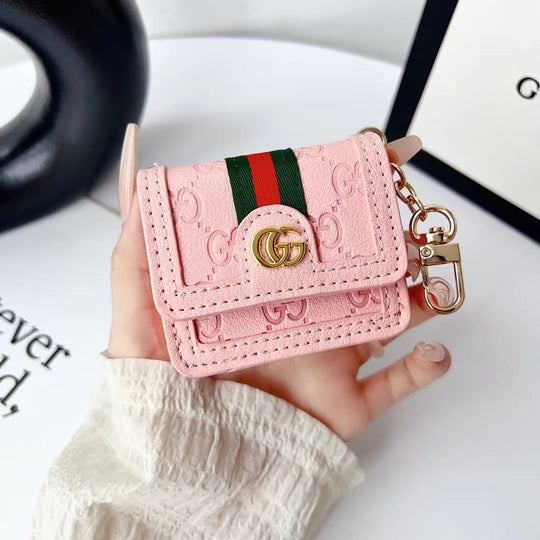 Luxury Monogram AirPods Case with Keychain Clip