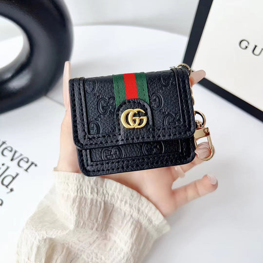 Luxury Monogram AirPods Case with Keychain Clip