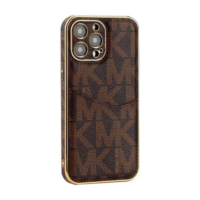 Luxury MK-Inspired Monogram iPhone Case with Card Holder