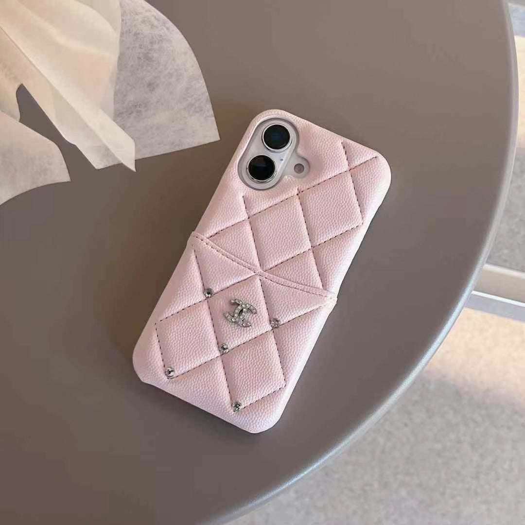 Quilted Luxury iPhone Case with CC-Inspired Design