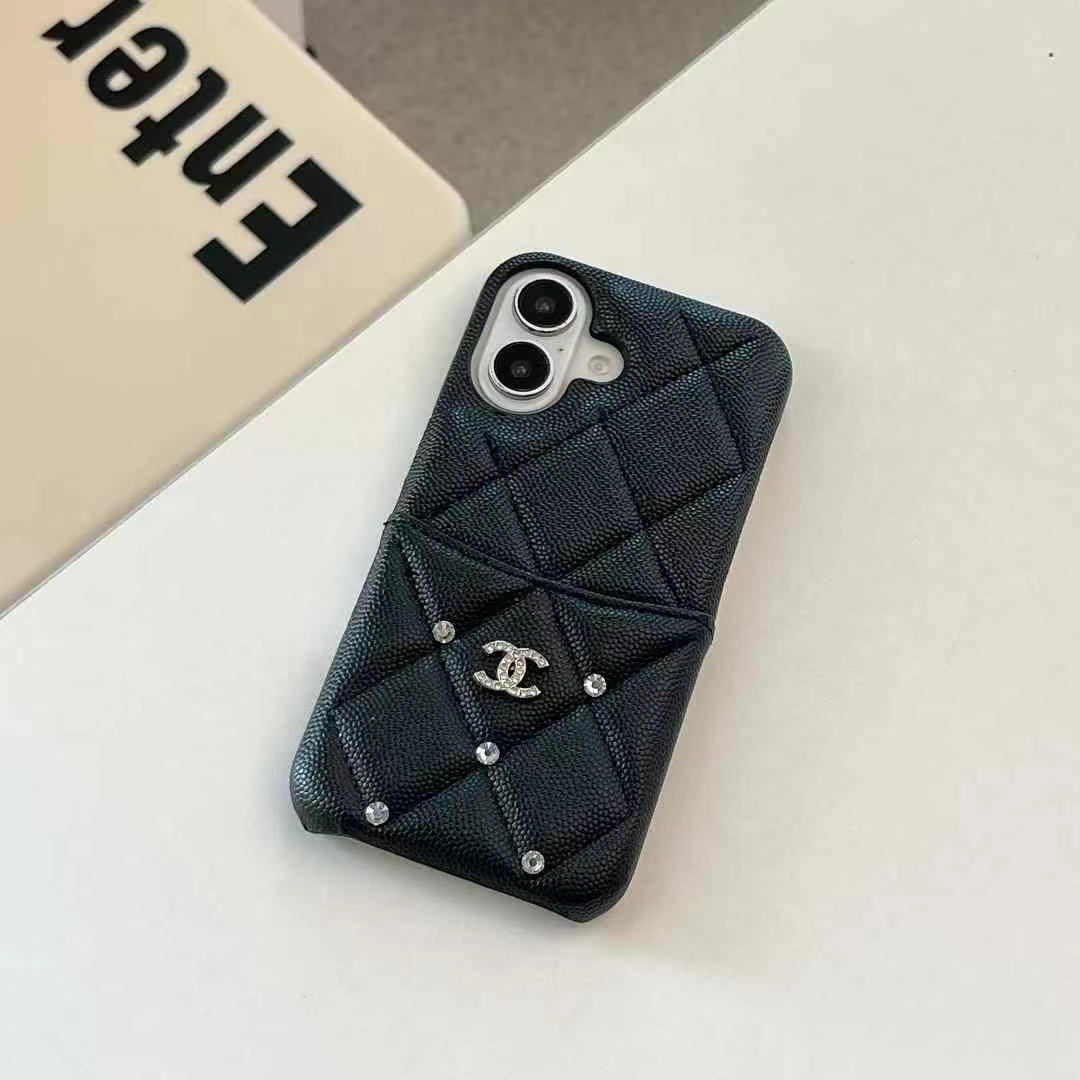 Quilted Luxury iPhone Case with CC-Inspired Design