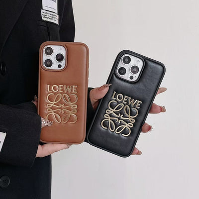 Premium Luxury Embossed LW Logo iPhone Case