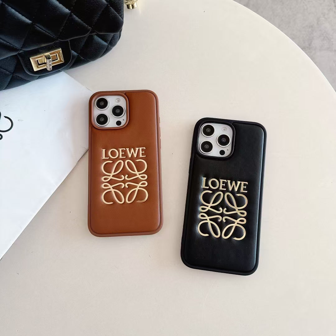 Premium Luxury Embossed LW Logo iPhone Case