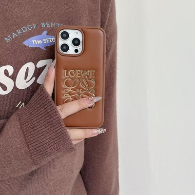 Premium Luxury Embossed LW Logo iPhone Case