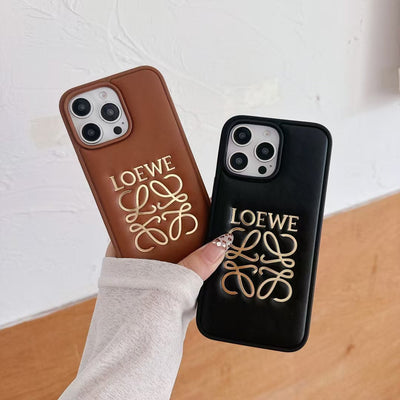 Premium Luxury Embossed LW Logo iPhone Case