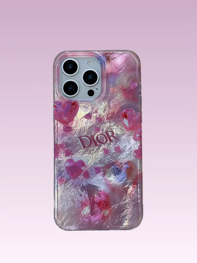 Luxury Crystal Heart CD-Inspired iPhone Case