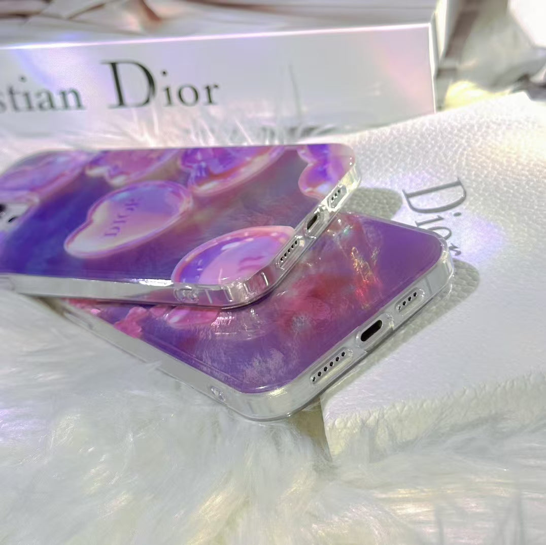 Luxury Crystal Heart CD-Inspired iPhone Case