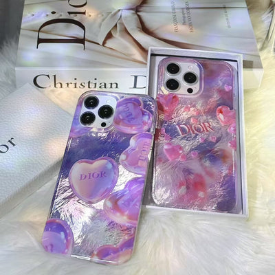 Luxury Crystal Heart CD-Inspired iPhone Case