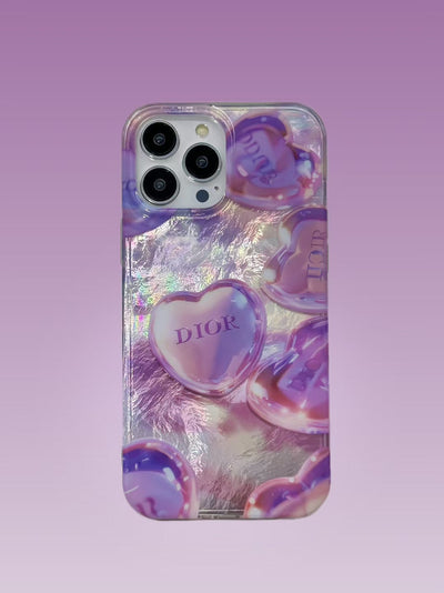 Luxury Crystal Heart CD-Inspired iPhone Case